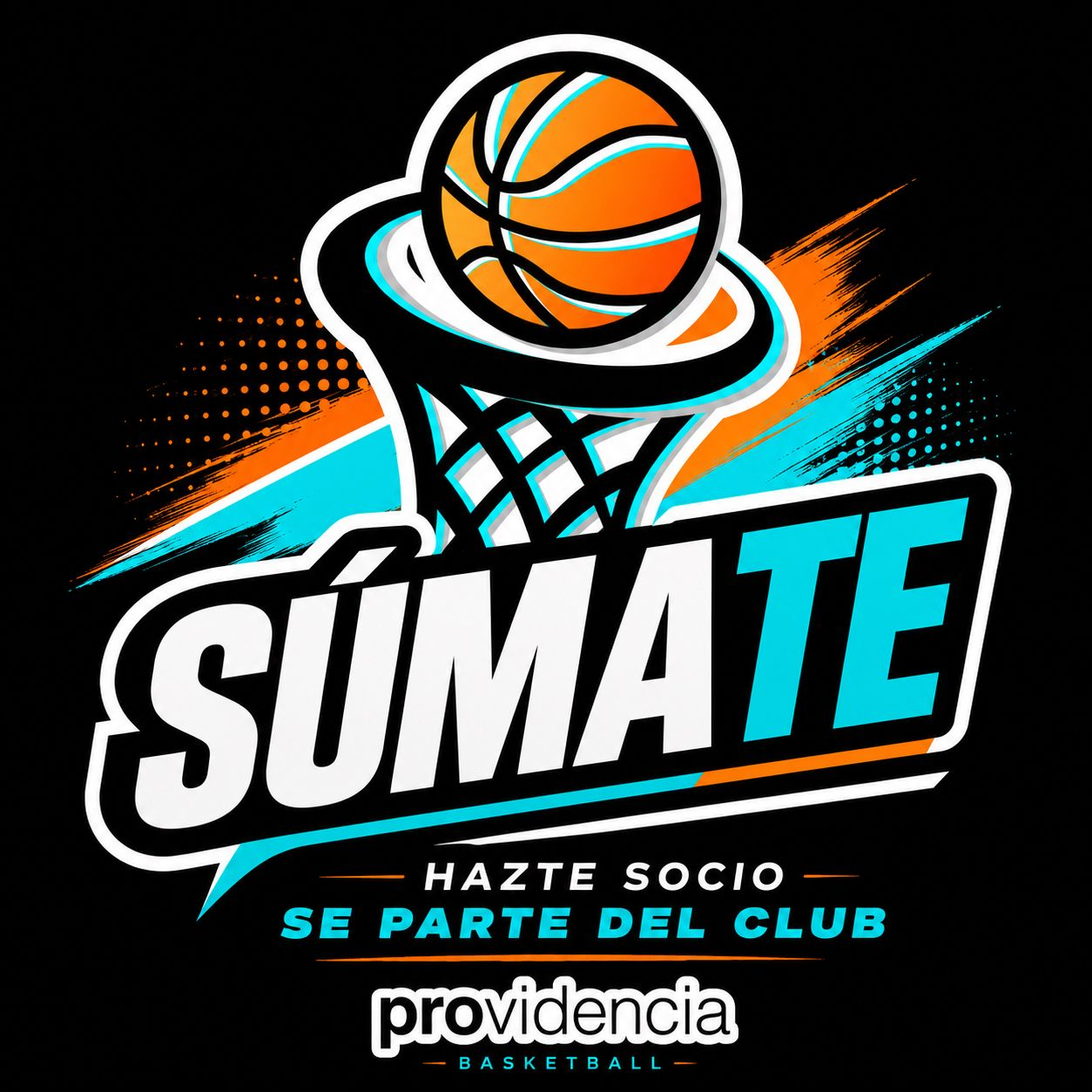 Ilustración de básquetbol: Súmate, hazte socio